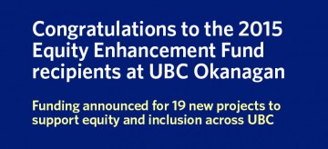 Projects to enhance equity at UBC in 2015/16