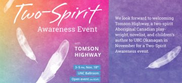 Two-Spirit Awareness Event – with special guest Tomson Highway