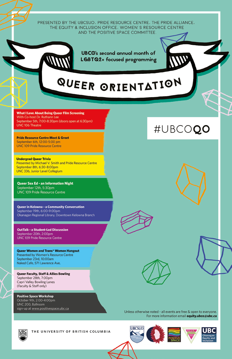 Second Annual Queer Orientation Ubc Equity And Inclusion Office Okanagan Campus 