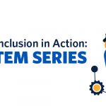 Text reads 'Equity and Inclusion in Action: JEDII STEM Series' with three people talking.